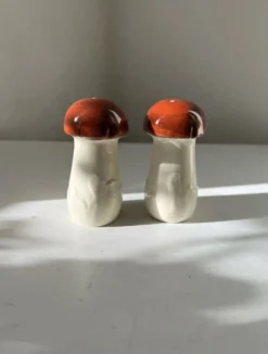 Salière poivrière céramique champignons