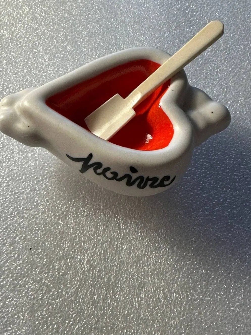 Salière poivrière vintage années 50 - céramique- formes cœurs