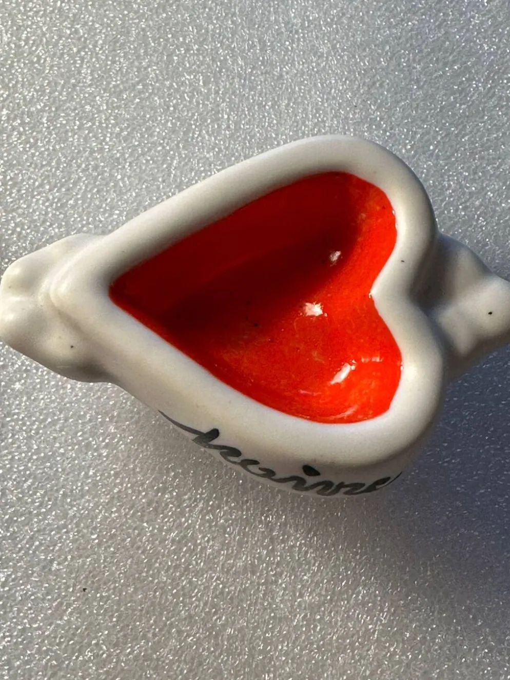 Salière poivrière vintage années 50 - céramique- formes cœurs