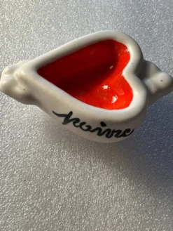 Salière poivrière vintage années 50 - céramique- formes cœurs