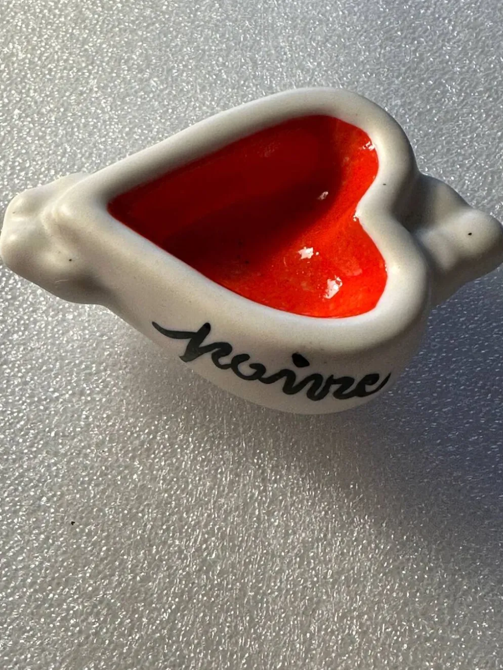 Salière poivrière vintage années 50 - céramique- formes cœurs