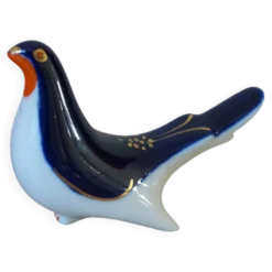 Salière / Poivrière vintage soviétique en forme d’oiseau bleu cobalt