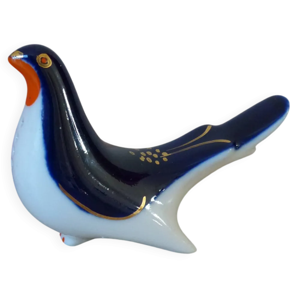 Salière / Poivrière vintage soviétique en forme d’oiseau bleu cobalt
