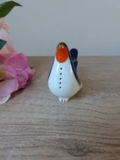 Salière / Poivrière vintage soviétique en forme d’oiseau bleu cobalt