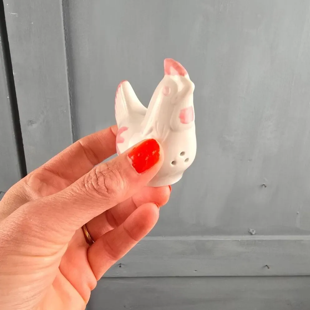 Salière & poivrière zoomorphe original vintage en forme de poules
