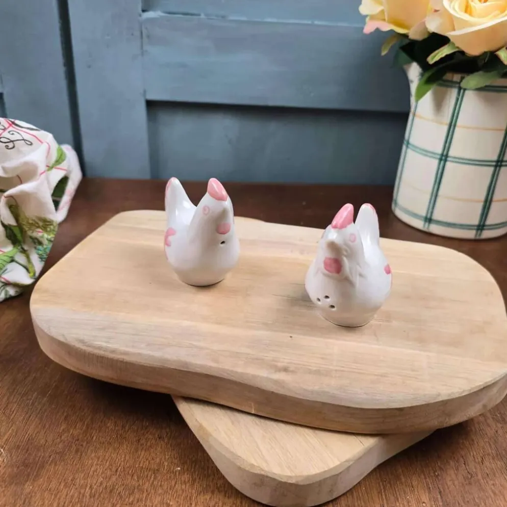 Salière & poivrière zoomorphe original vintage en forme de poules
