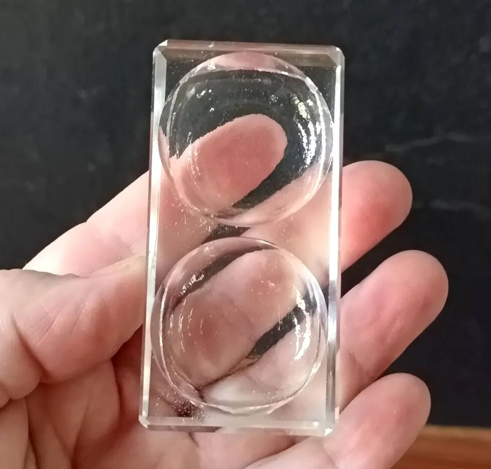 7 salières à double sel anciennes en verre transparent france
