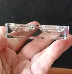 7 salières à double sel anciennes en verre transparent france