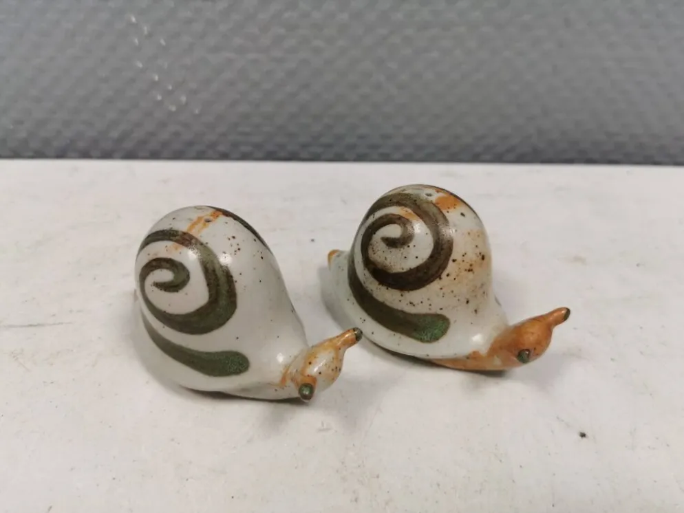 Salières et poivrières escargots, Danemark, années 1970-1980.