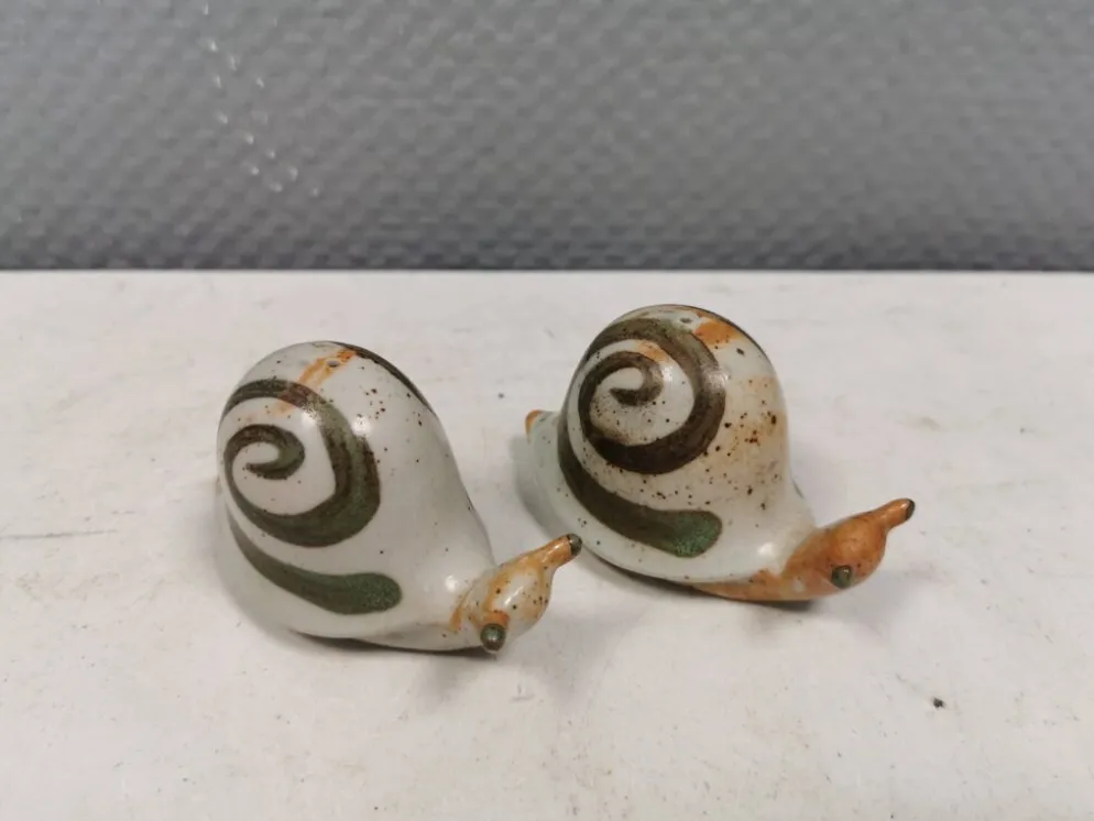 Salières et poivrières escargots, Danemark, années 1970-1980.