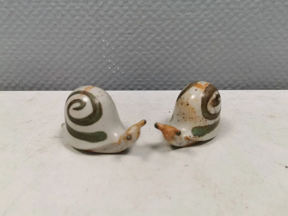 Salières et poivrières escargots, Danemark, années 1970-1980.