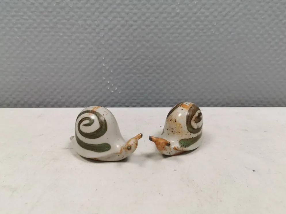 Salières et poivrières escargots, Danemark, années 1970-1980.
