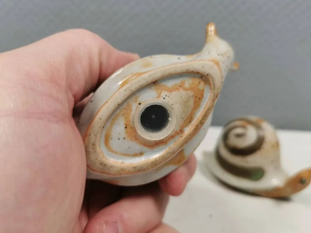 Salières et poivrières escargots, Danemark, années 1970-1980.