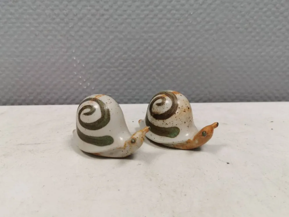 Salières et poivrières escargots, Danemark, années 1970-1980.