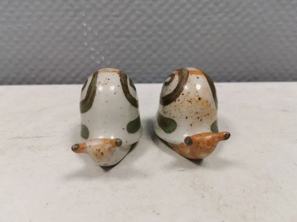 Salières et poivrières escargots, Danemark, années 1970-1980.