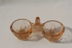Salière vintage art déco verre rose