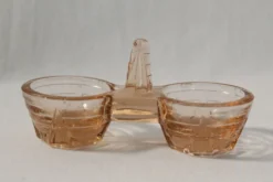 Salière vintage art déco verre rose
