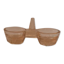 Salière vintage art déco verre rose