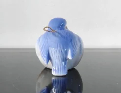 Salière vintage oiseau en porcelaine bleue et blanche