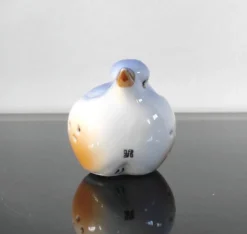 Salière vintage oiseau en porcelaine bleue et blanche