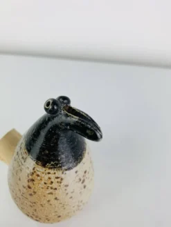 Salière zoomorphe en grès, oiseau, vintage