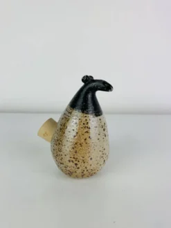Salière zoomorphe en grès, oiseau, vintage