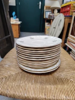 Sarreguemines 12 assiettes à dessert modèle Fleurs de France