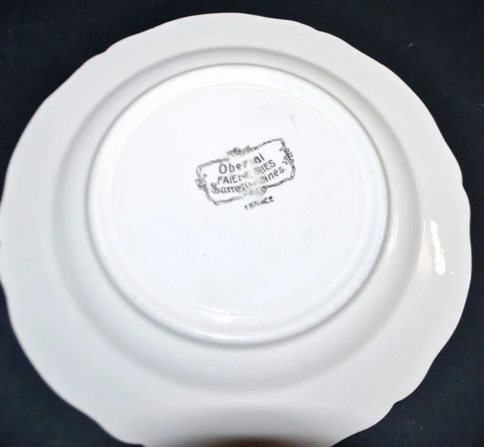 Sarreguemines lot de 2 assiettes à dessert Obernai décor Loux 3 fleurs