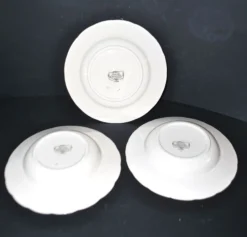 Sarreguemines lot de 3 assiettes anciennes Obernai décor Loux 4 fleurs