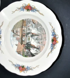 Sarreguemines lot de 3 assiettes anciennes Obernai décor Loux 4 fleurs