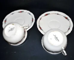 Sarreguemines lot 2 tasses déjeuner faïence obernai ganzeliese et noeud