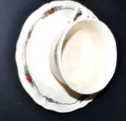 Sarreguemines lot 2 tasses déjeuner faïence obernai ganzeliese et noeud