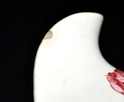 Sarreguemines saucière en faïence Favori rouge aux oiseaux