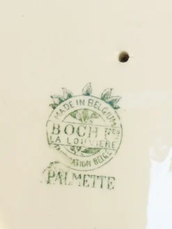 Sauciere en faience Boch freres la louviere décor palmette
