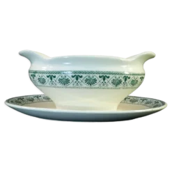 Sauciere en faience Boch freres la louviere décor palmette
