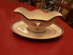 Sauciere porcelaine monogramme ks