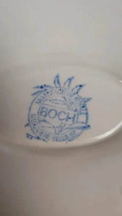 Saucière ancienne Boch décor bleu – charme campagne chic