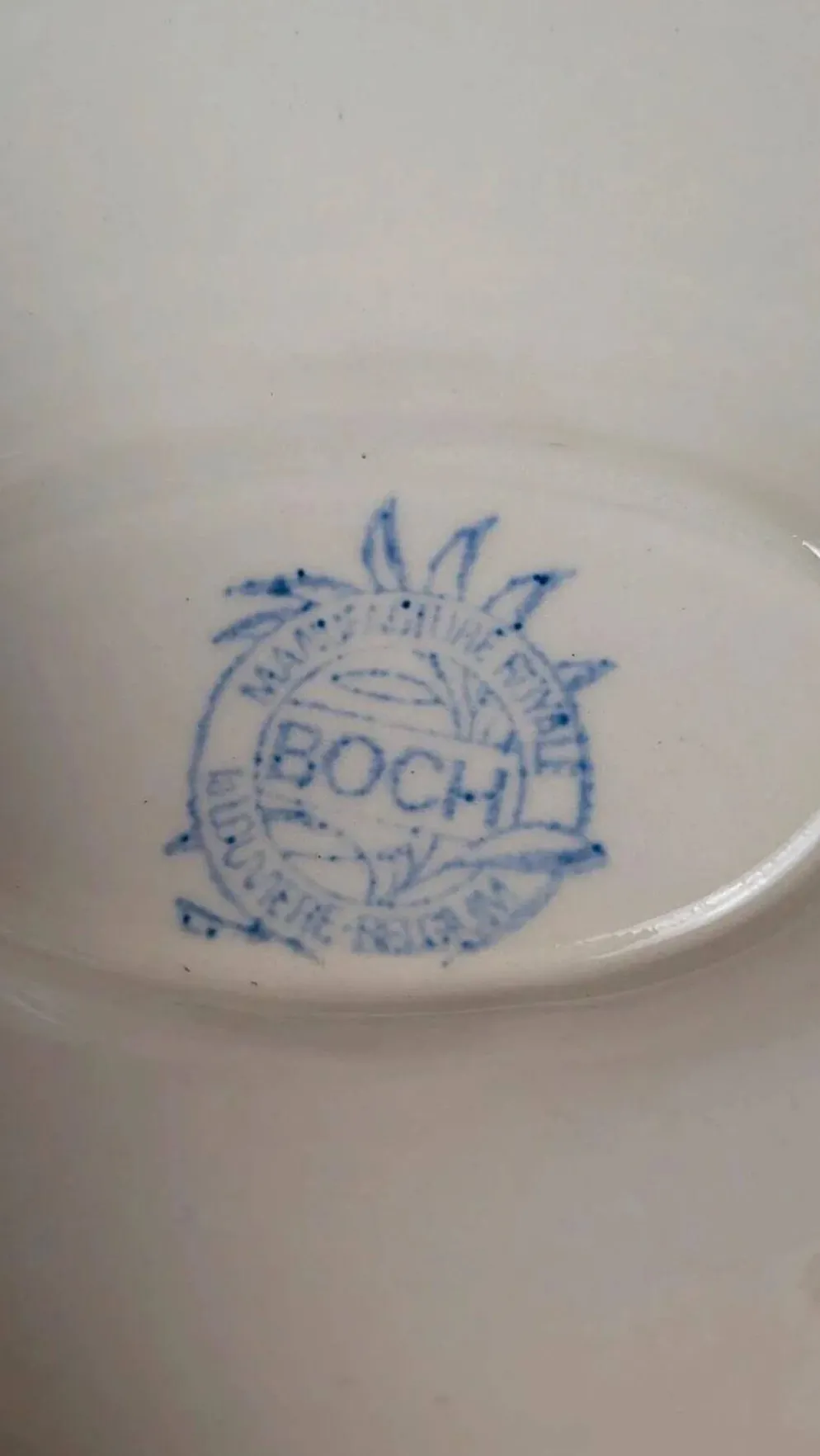 Saucière ancienne Boch décor bleu – charme campagne chic