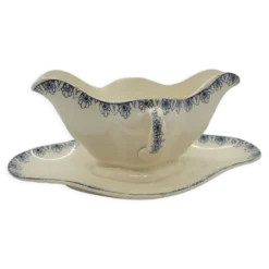 Saucière ancienne faïence décor Rouen Lunéville K&G