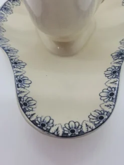 Saucière ancienne faïence décor Rouen Lunéville K&G