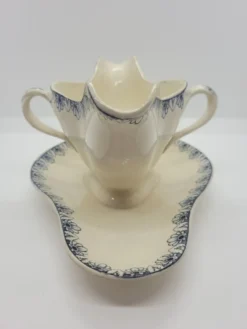 Saucière ancienne faïence décor Rouen Lunéville K&G