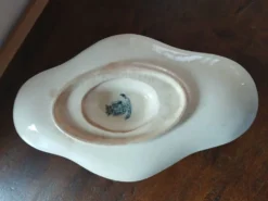 Saucière ancienne Gien porcelaine opaque décor glaïeul