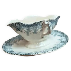 Saucière ancienne Hippolyte Boulenger Choisy-le-roi modèle Henriette en terre de fer