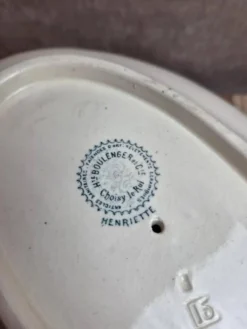 Saucière ancienne Hippolyte Boulenger Choisy-le-roi modèle Henriette en terre de fer