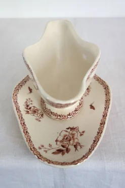 Saucière ancienne terre de fer Gien modèle Mai vers 1900