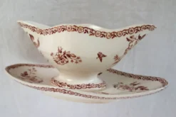 Saucière ancienne terre de fer Gien modèle Mai vers 1900