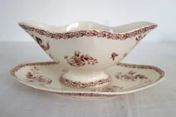 Saucière ancienne terre de fer Gien modèle Mai vers 1900