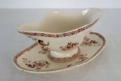 Saucière ancienne terre de fer Gien modèle Mai vers 1900