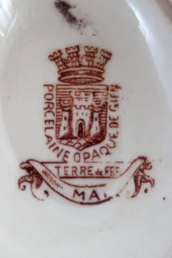 Saucière ancienne terre de fer Gien modèle Mai vers 1900