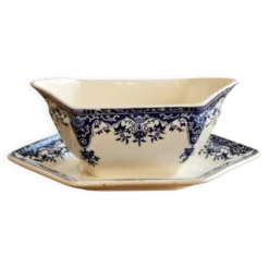 Saucière ancienne terre de fer Longchamp modèle Rouen XIXe